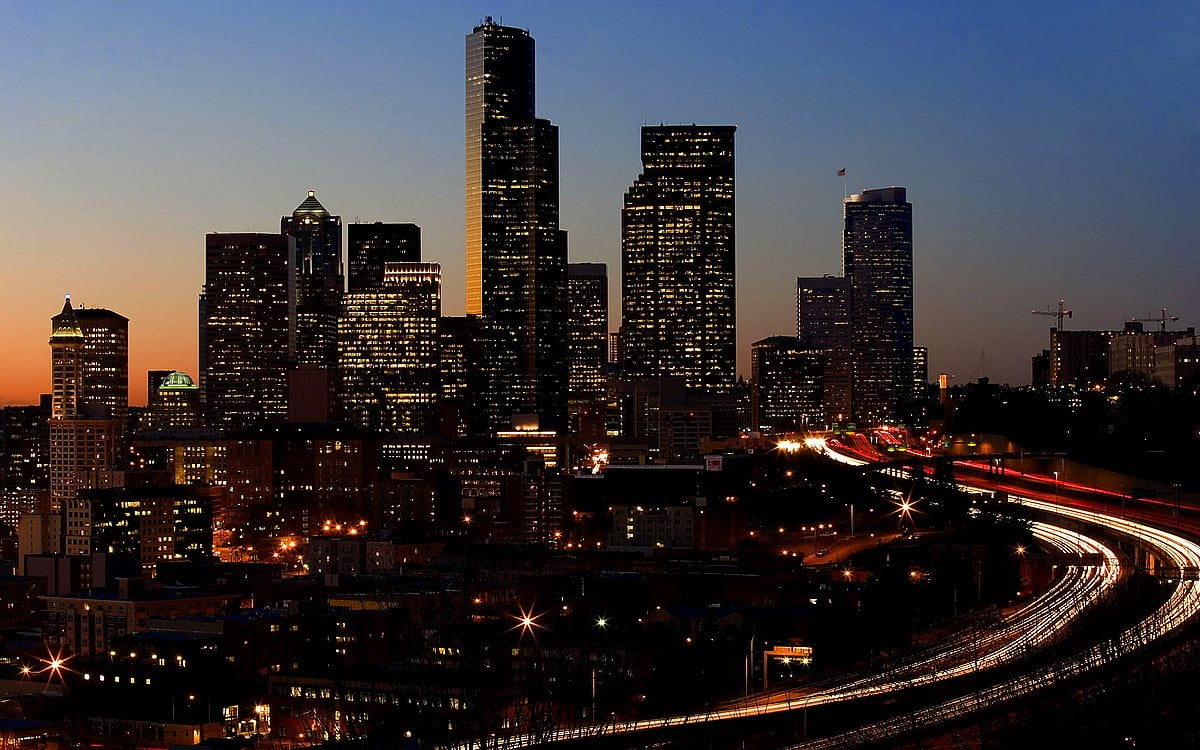Città, paesaggio urbano, metropoli, grattacieli (Space Needle, Seattle, Washington, Stati Uniti d'America) / gratis sfondo dello schermo 2560x1600