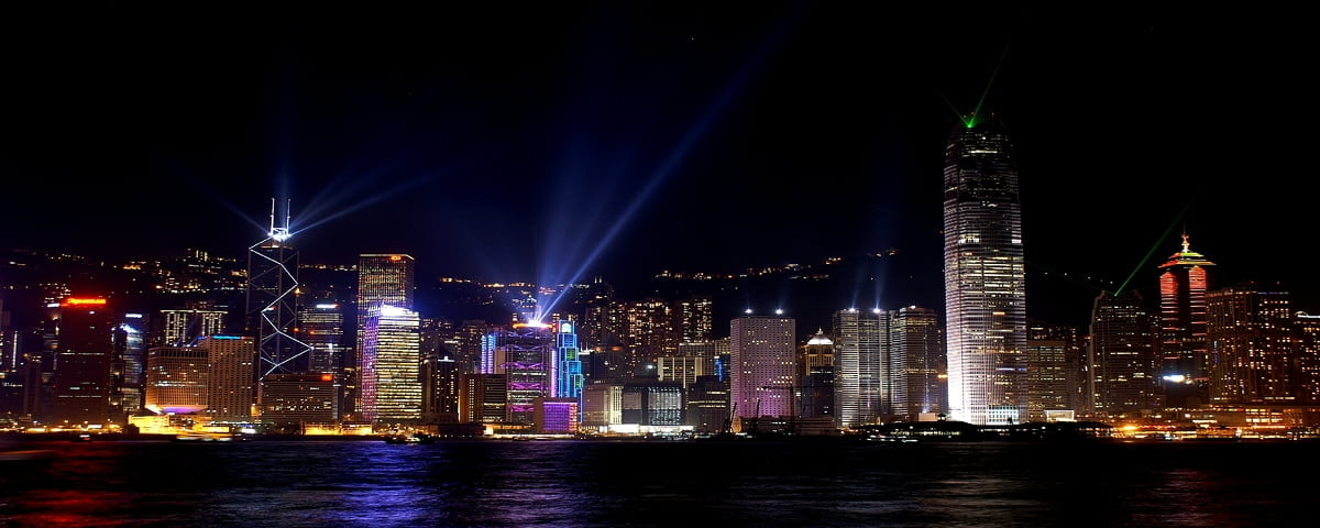 Gratis immagine di sfondo / città di notte (Victoria Peak, Hong Kong)