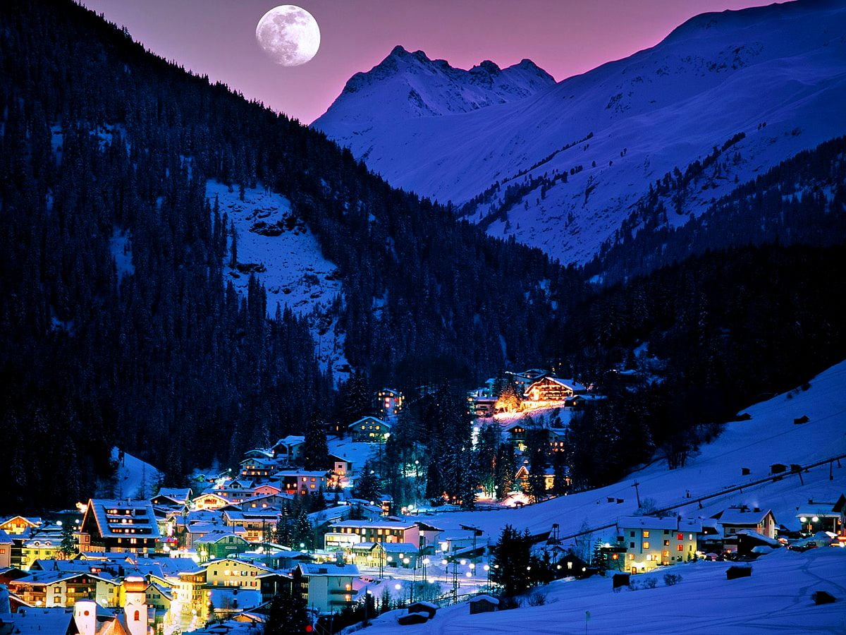 CORFOTO Sfondo Fotografico Invernale 5.2x3m - Paesaggio Nevoso Con Montagne - Per Natale, Matrimonio, Festa A Tema