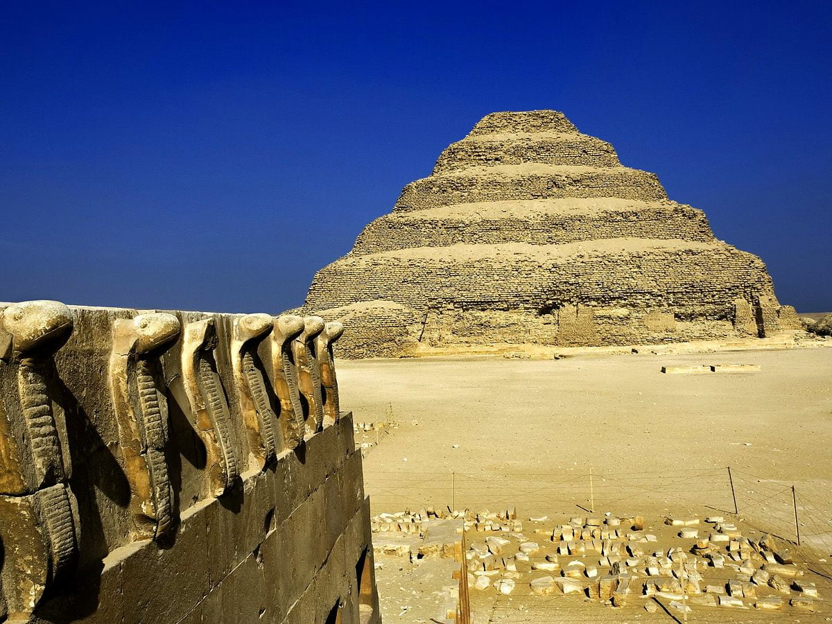 Piramide, Posto storico, monumento, storia antica, Sito archeologico (Piramide di Djoser, Saqqara, Egitto) / HD immagine di sfondo