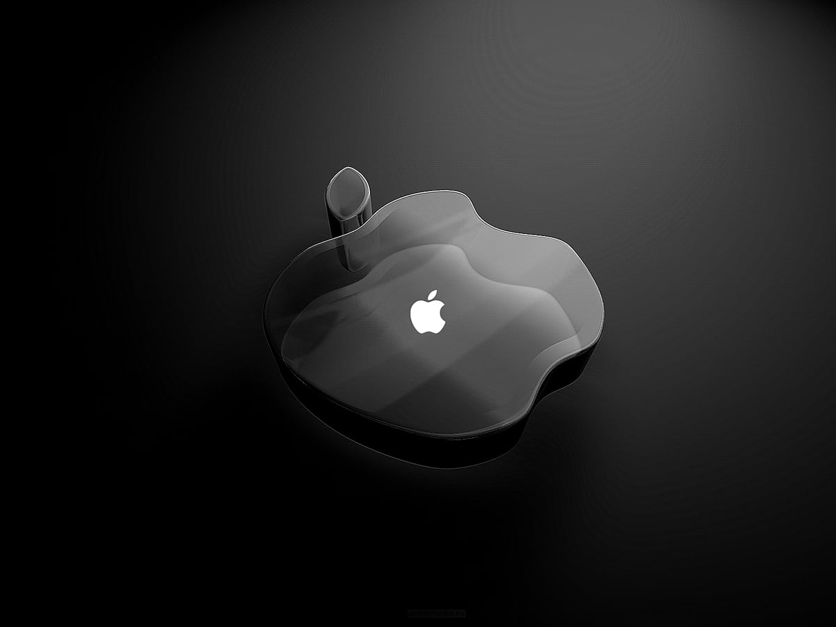 Logo Apple, bianche, nere, design, luce / sfondo dello schermo 1600x1200