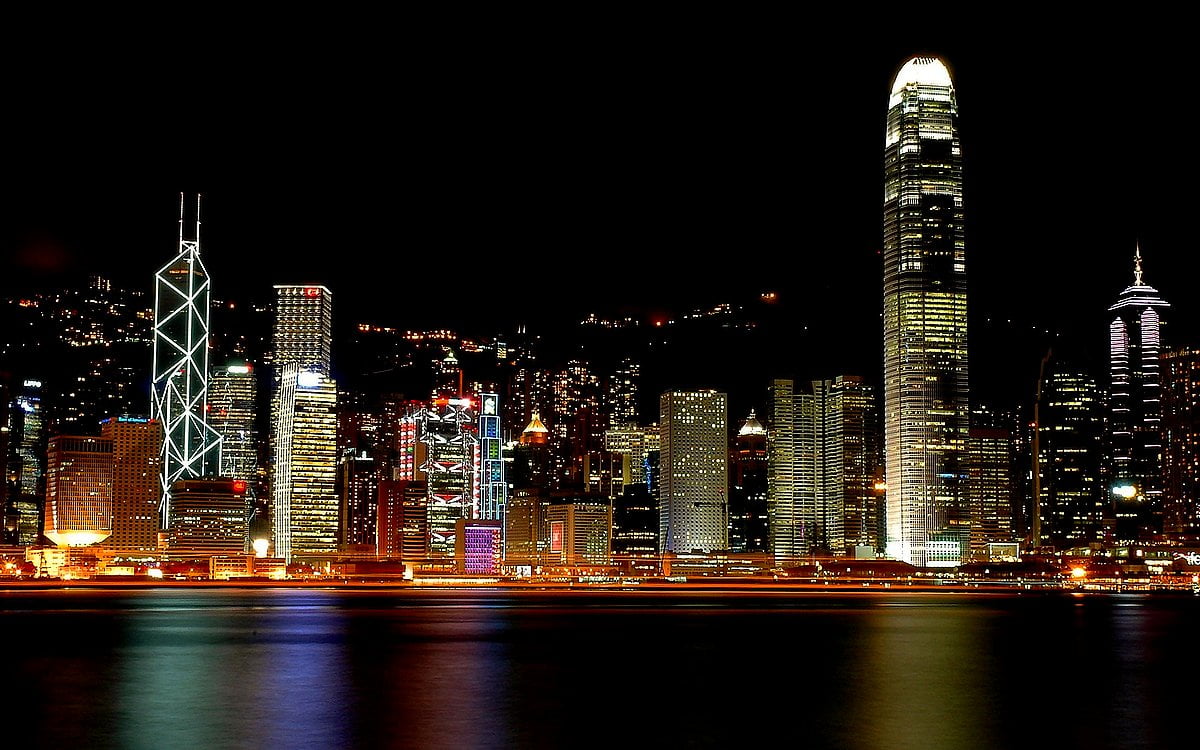 Città di notte (Victoria Peak, Hong Kong) - sfondo 1920x1200