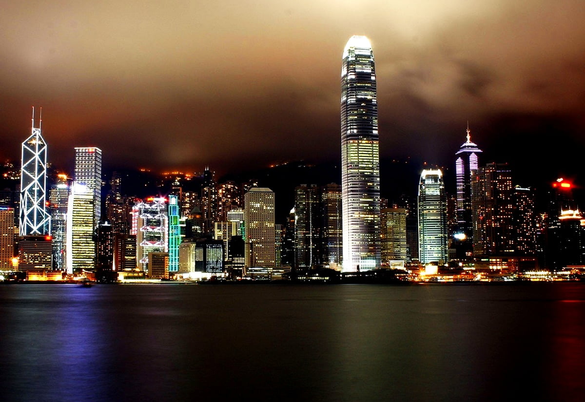 Gratis sfondo HD : grande fiume e città (Porto Victoria, Hong Kong)
